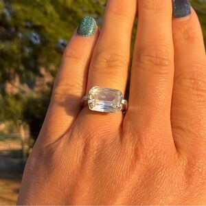 Clear Quartz Silver Ring